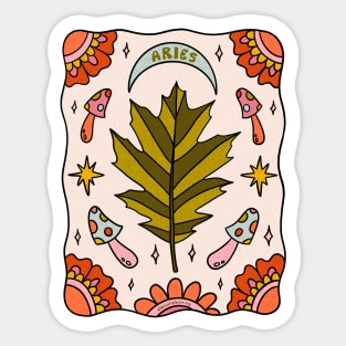 Aries Leaf Sticker